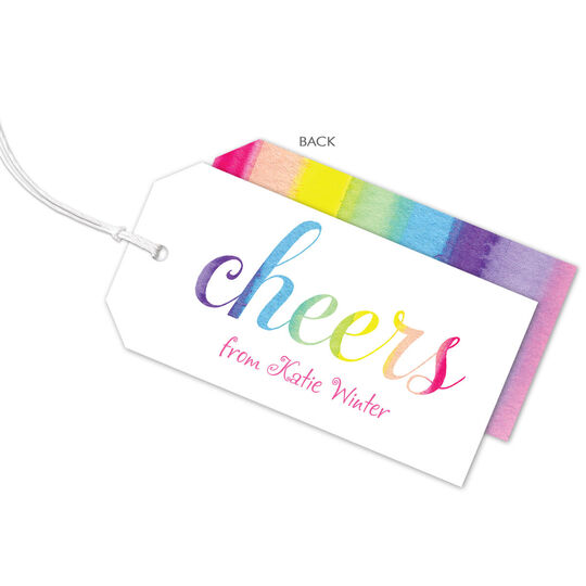 Rainbow Cheers Hanging Gift Tag